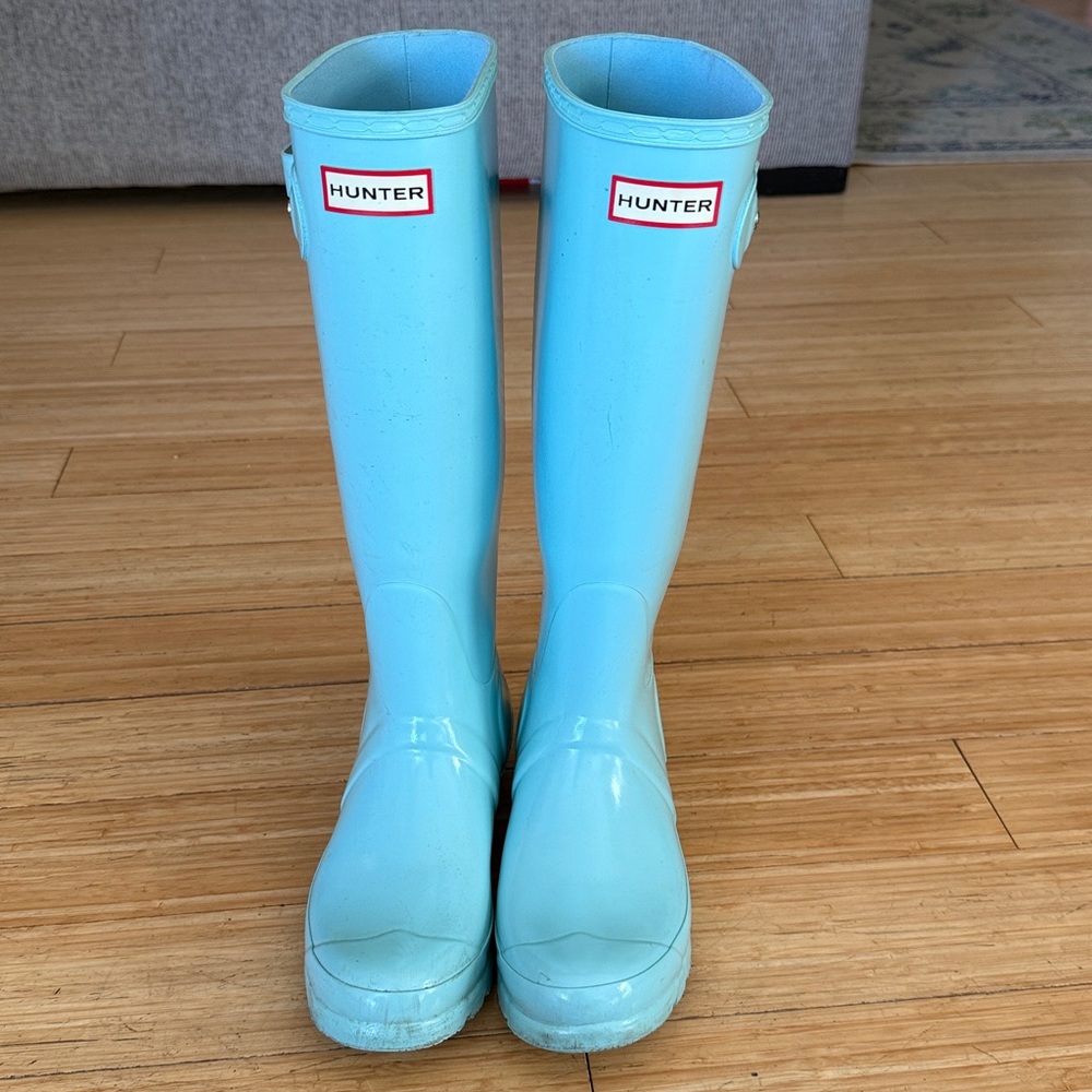 Tiffany Blue Mint Hunter Rain Boots - Size 7